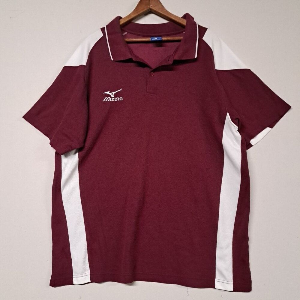Mizuno Coach Polo Mens Red Performance Embroidery Baseball Shirt XL